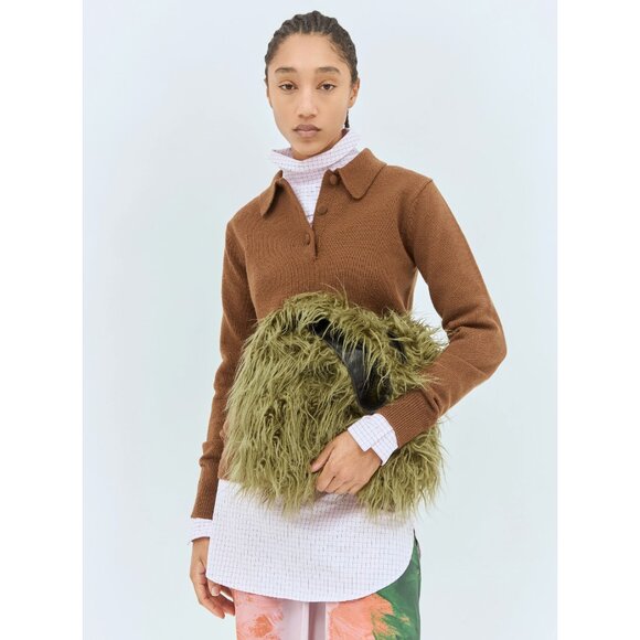 Dries Van Noten Fuzzy Tote Bag in Green - Picture 15 of 16